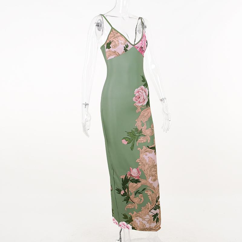 Product Introduction of Đầm Hoa Thường Ngày Dáng Ôm, Dây Đeo Spaghetti Thanh Lịch, Phong Cách Bodycon, Thích Hợp Cho Bữa Tiệc Ngày Lễ, JY23159TGO 5