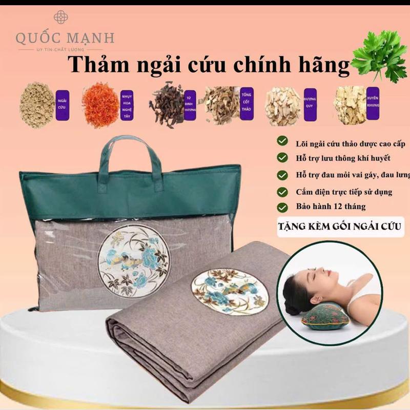 Tặng kèm gối ngải cứu Thảm ngải cứu ,giúp làm ấm cơ thể giảm đau nhức sướng khớp lưu thông tuần hoàn máu