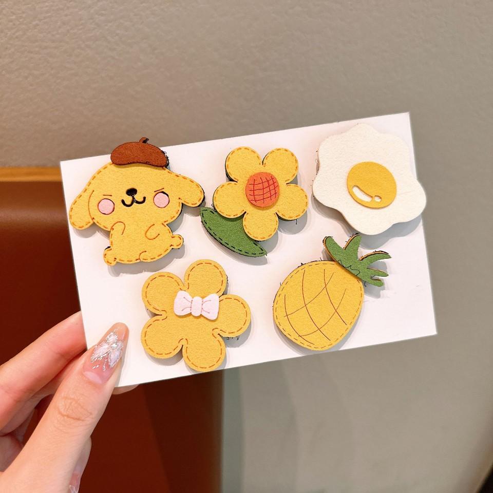 5PC/Set Jepitan Tempel Anak / Jepit Tempel Velcro Bayi Sanrio / Accessoris Rambut TP05