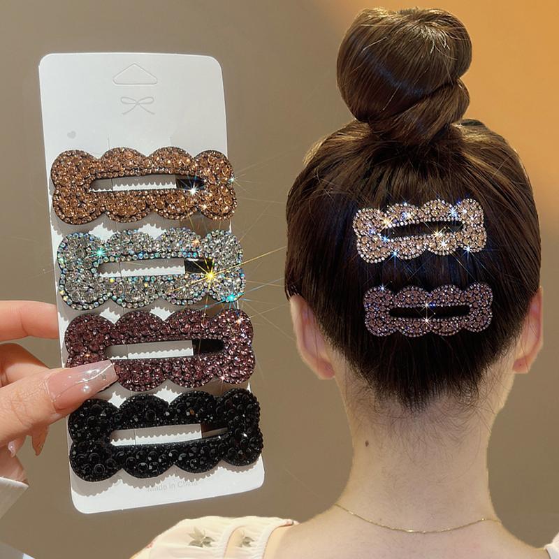 Kẹp Tóc BB Hình Vuông Đính Đá Sáng Bóng 4 Miếng bộ Kẹp Tóc Thời Trang Sang Trọng Phụ Kiện Cho Phụ Nữ Và Trẻ Em Gái kẹp tóc tua rua việt nam kẹp càng cua mini kep kẹp hoa đi biển lông kẹp tóc mái kẹp tóc nữ kẹp tóc đẹp sang chảnh