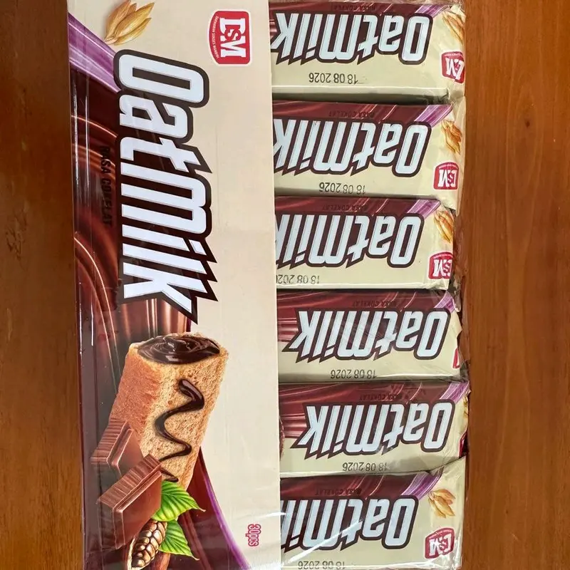 Oatmilk Coklat 1 pack isi 30 pcs Food Snack Wafer Cokelat Makanan Cemilan Chocolate Biskuit Cookies Biscuit Cream  Manis Vanilla Susu Krim Vanila 3