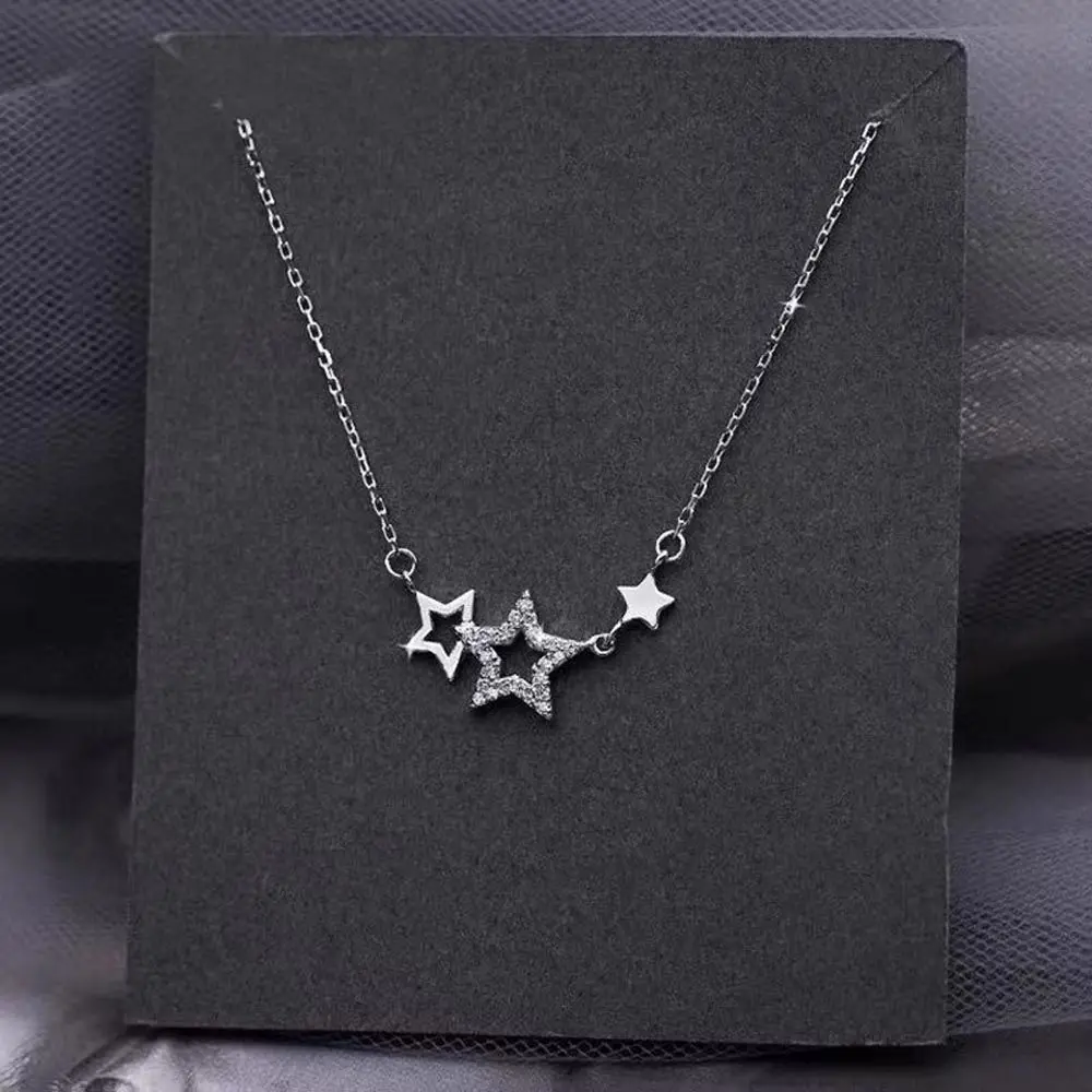 Trendy Sweet Temperament Adjustable For Girls  Woman Clavicle Choker Neck Jewelry Star Pendant Korean Chain Necklaces