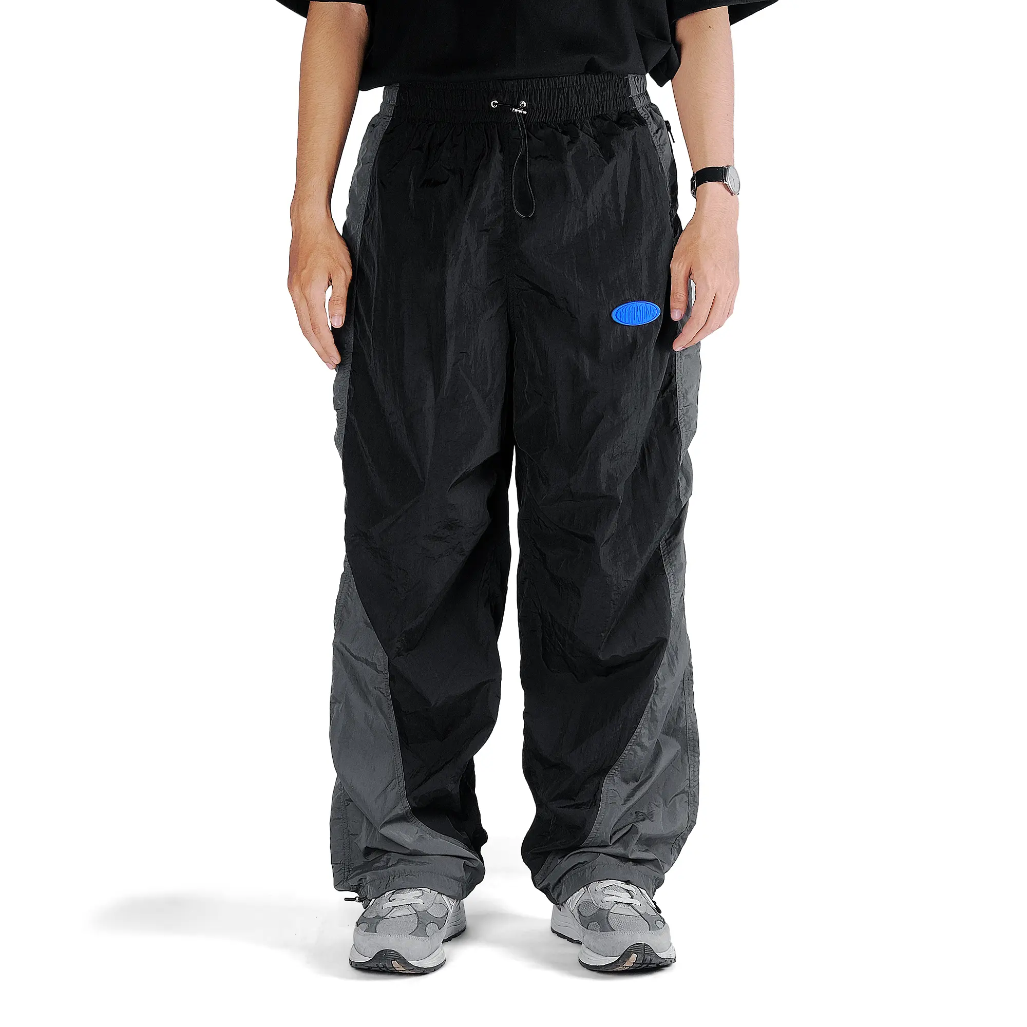 DUSK TRACK PANTS BLACK GREY Loose Fit