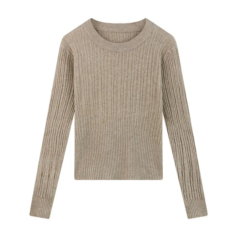 Atasan Rajut Wanita Lengan Panjang Korean Round Neck 8219 Knitwear Atasan Nyaman Kerah Bulat - Inner Outer Sweatshirt Top - Lembut Baju Cardigan Baju Cardigan 3
