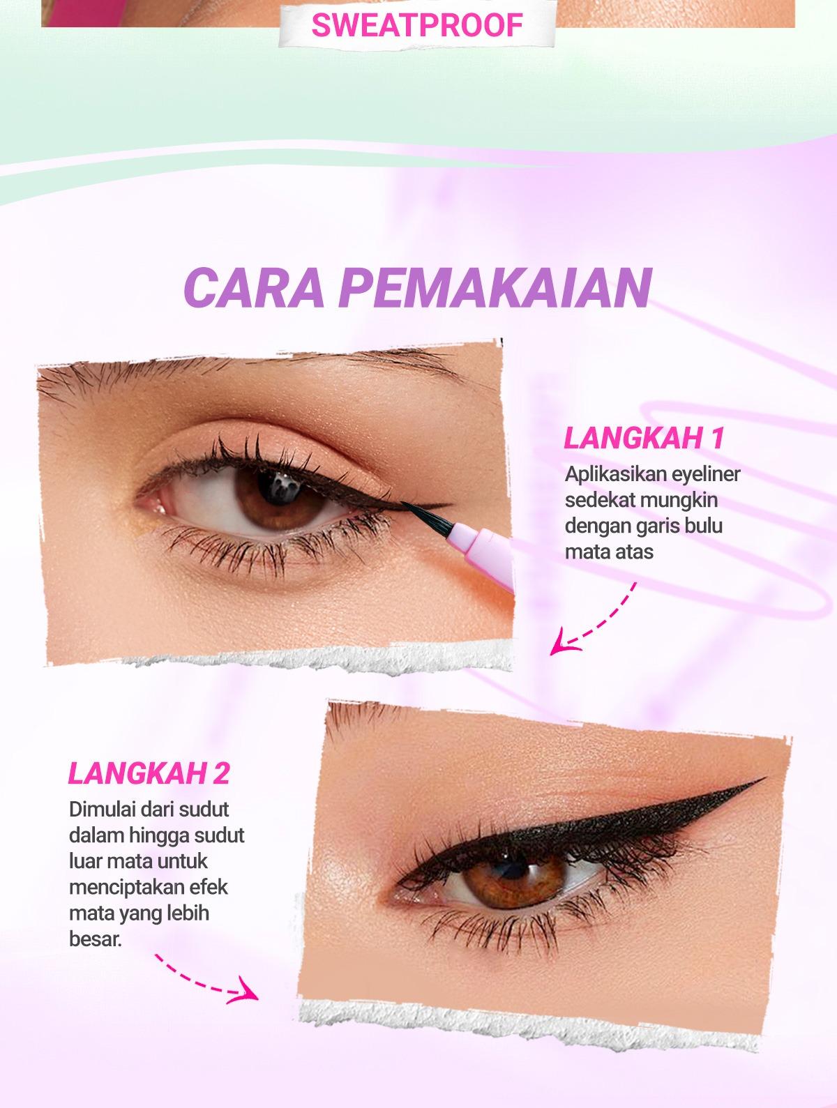 DAZZLE ME Lock & Wing! Duo Eyeliner Series Hyper Stay and Hyper Slim Smudgeproof Transferproof Waterproof Eyeliner Precise Tip