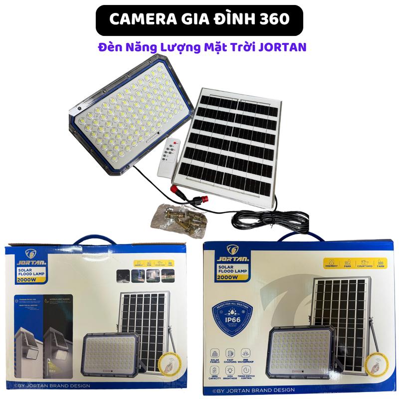 Deal9k [ Độc Quyền - VinhBanhBo]Bộ Đèn Năng Lượng Chính Hãng JORTAN 2000W- Mặt Full Led- Sạc Nhanh 6 tiếng - Chiếu Sáng 12-15 tiếng - Tiết Kiệm Năng Lượng