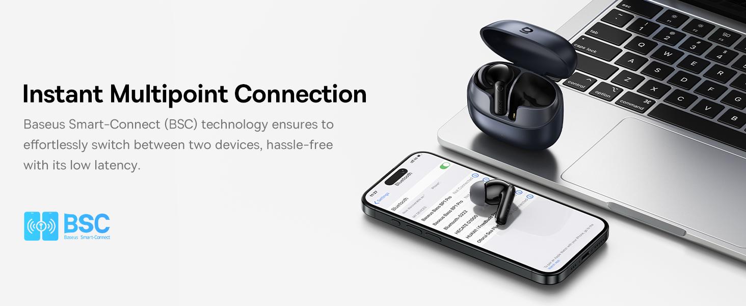 Baseus BP1 Pro TWS Adaptive ANC Hi-Res LDAC -50dB 6 Mic ENC with IP55 & 55H Earbud Earphone Bluetooth 6.0