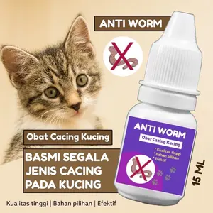 ANTI WORM 15ml | Obat Cacing Kucing Obat Anti Infeksi Cacing Kucing Cat Kitten Ampuh Basmi Dan Mencegah Cacingan Perawatan Kucing