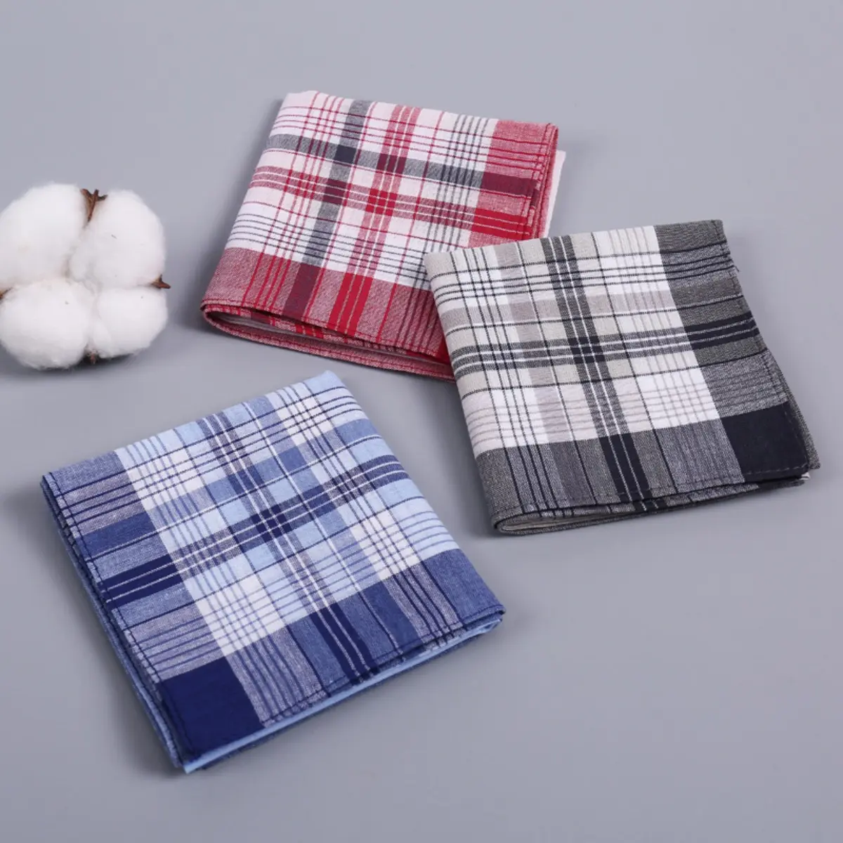 100% pure cotton handkerchief, 3 or 6 pieces, unisex, high-quality striped handkerchief