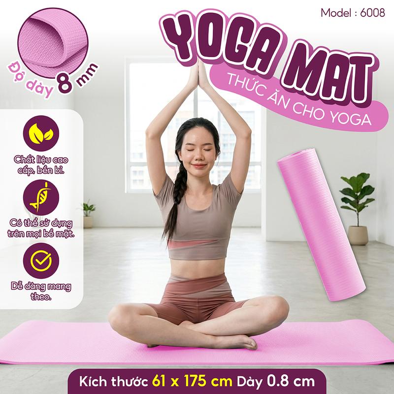 GYM-Thảm tập YOGA GYM Bám Sàn Chống Trượt Dễ Vệ Sinh,Chất Liệu Thảm Tập Yoga…