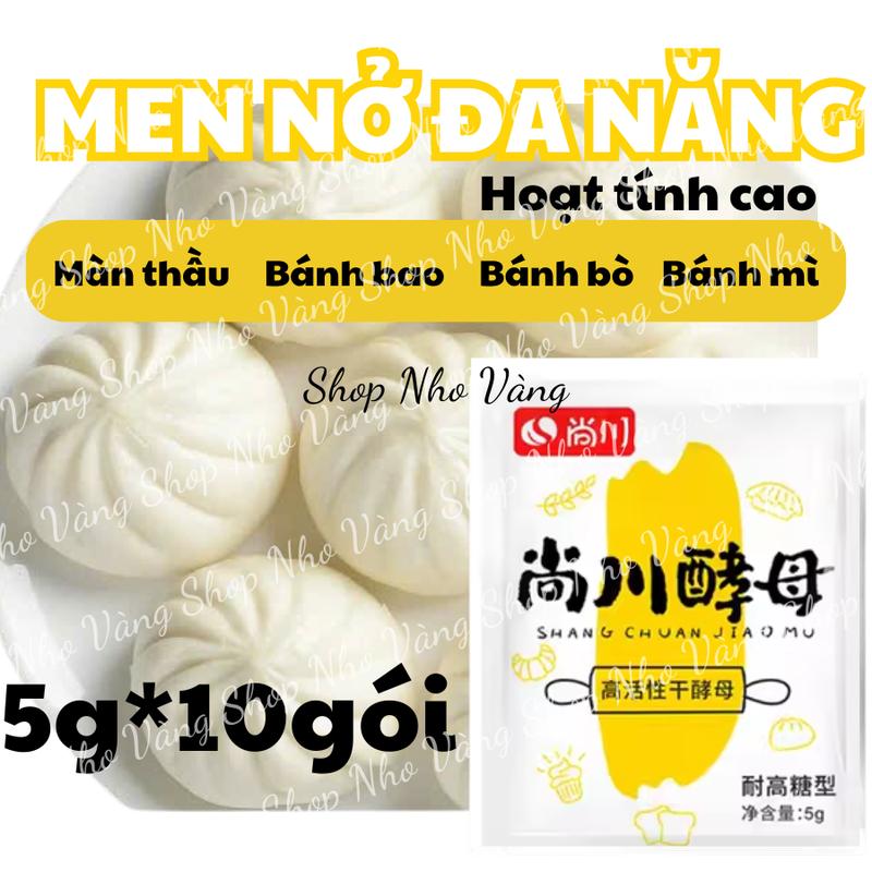 【10 gói men nở hoạt tính cao bánh bao bánh mì đa năng 5g