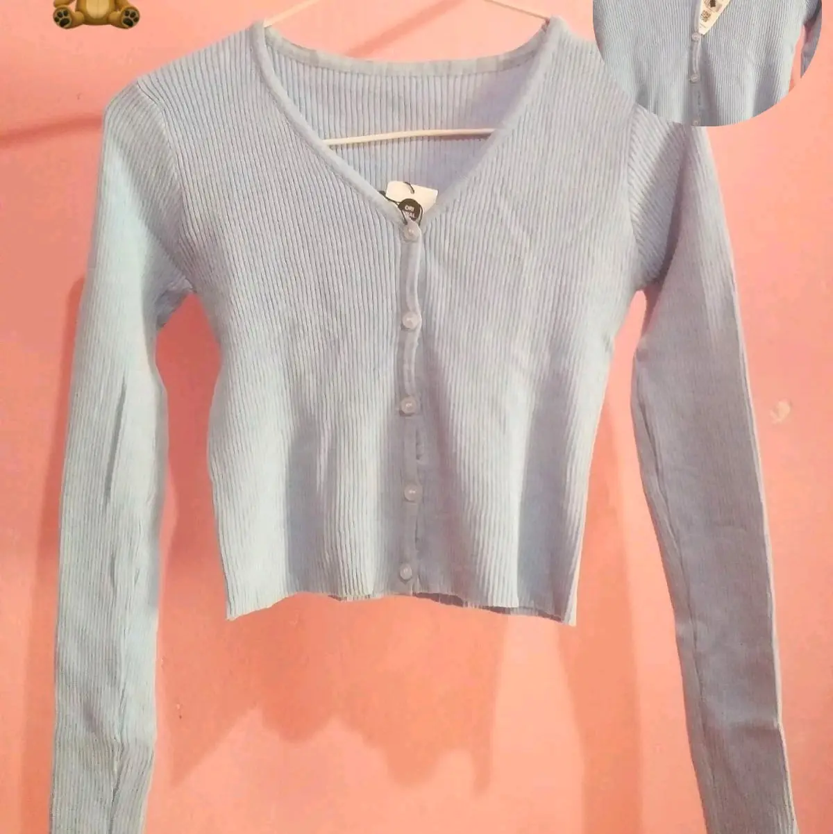 Cardigan crop body barbie cewe korean style