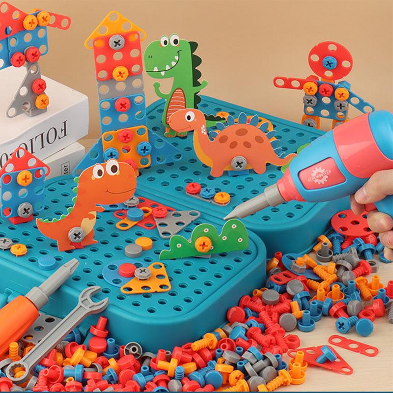Product Introduction of 230PCS Mainan Dinosaurs Tool Box Set Anak 3D Mainan Edukasi Anak 4 Tahun DIY Merakit Kotak Alat 17