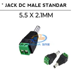 JACK DC MALE 5.5X2.1MM POMPA DC CCTV LED STRIP KONEKTOR KABEL ADAPTOR