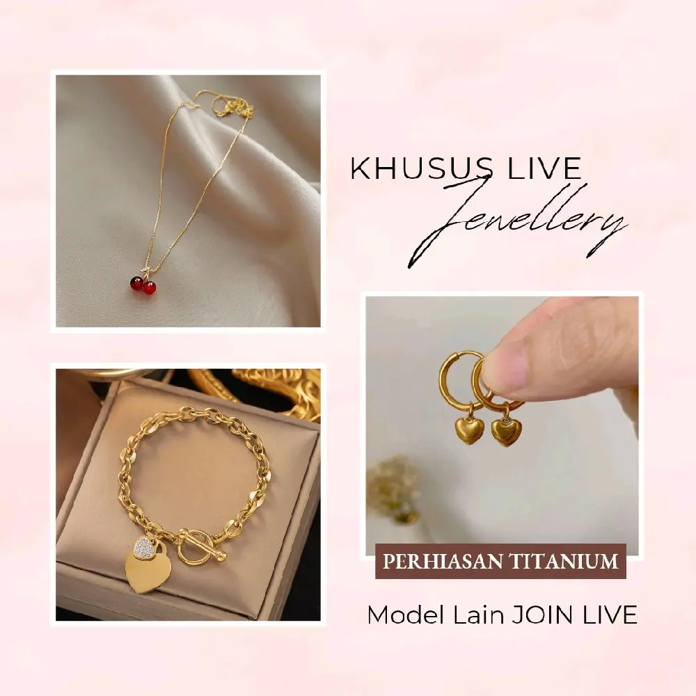 (100 ribu 4pcs) Perhiasan Titanium Premium // BEBAS PILIH Elegan (KHUSUS LIVE)