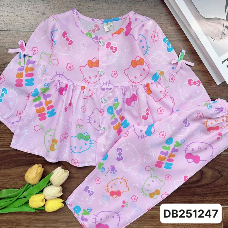 SALE DB251247 Bộ tole dài babydoll Mẹ và Bé 10kg-68kg tay dài quần dài với chất liệu tole lanh loại 1 mềm mát. MinMin Baby