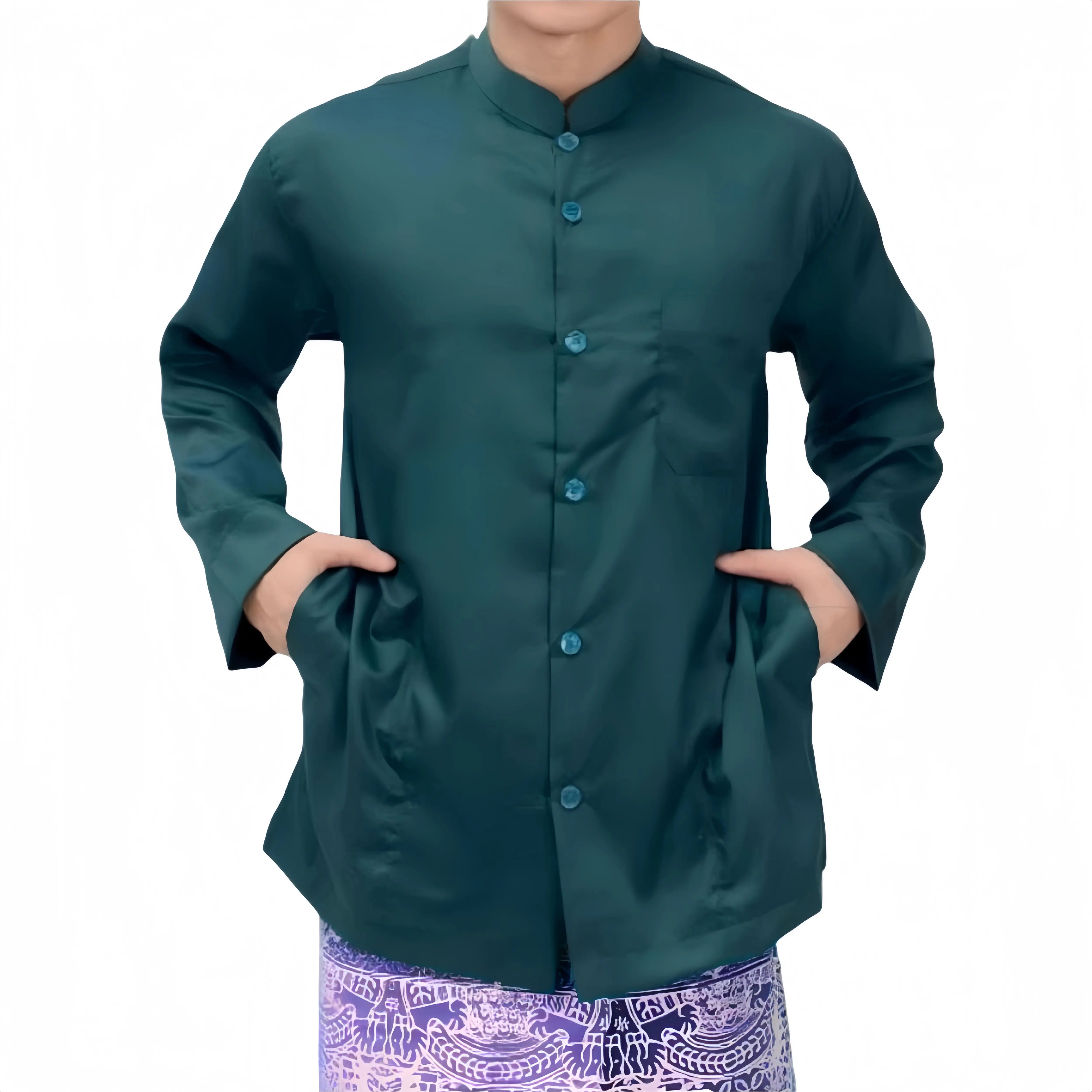 ( JUMBO ) baju koko pria dewasa jumbo XXXL model ammu amu koko haibah habib habaib lengan panjang warna Putih Navy Cokelat Hitam baju muslim bahan Katun Nyaman Belah Samping