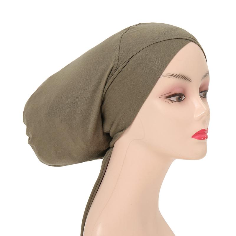 Product Introduction of Modal Instant Hijab Elastic Hijabs Lace Up Cross Underlay Hat Cord Solid Adjustable Hijabs Inner Hijab for Graduation Casual Inner TUTU 14