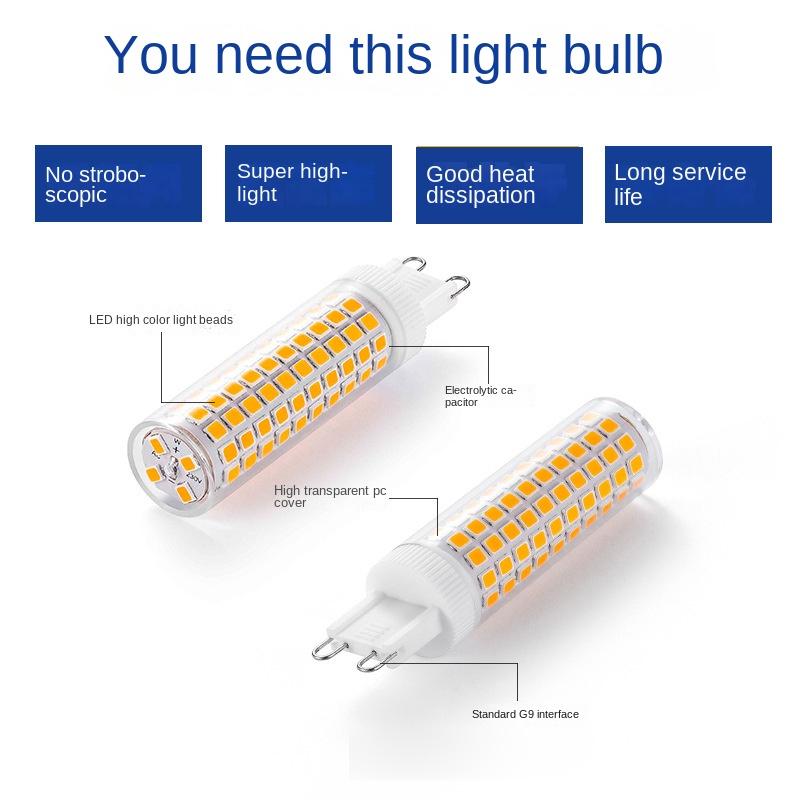 BIA Flicker-free G9 LED Corn Light, Wide Voltage 100-240V, High Brightness Energy-saving G9 LED Bulb, Ceramic, 5W, 9W, 10W, Warm White, White Light, Excellent Lighting 3