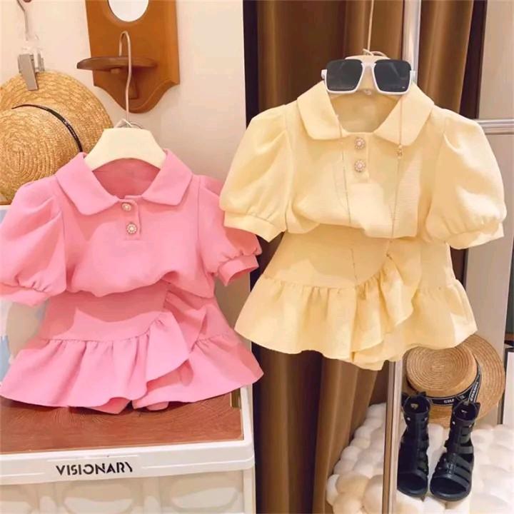 CF - SETELAN ANAK PEREMPUAN ATASAN DAN ROK CELANA LUCU / SET ANAK KIKU KOREAN STYLE baju anak perempuan 0