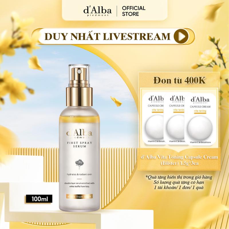   LIVE   100ml  Serum dạng xịt khoáng dưỡng ẩm da d'Alba White Truffle First Spray Serum 100ml Làm Đẹp Da Skincare 
