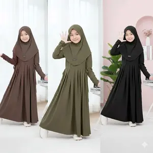 Gamis Anak Abaya inara anak baju dress zelina pakaian terbaru set hijab kekinian usia 2-12 tahun Nyaman Wanita Muslim