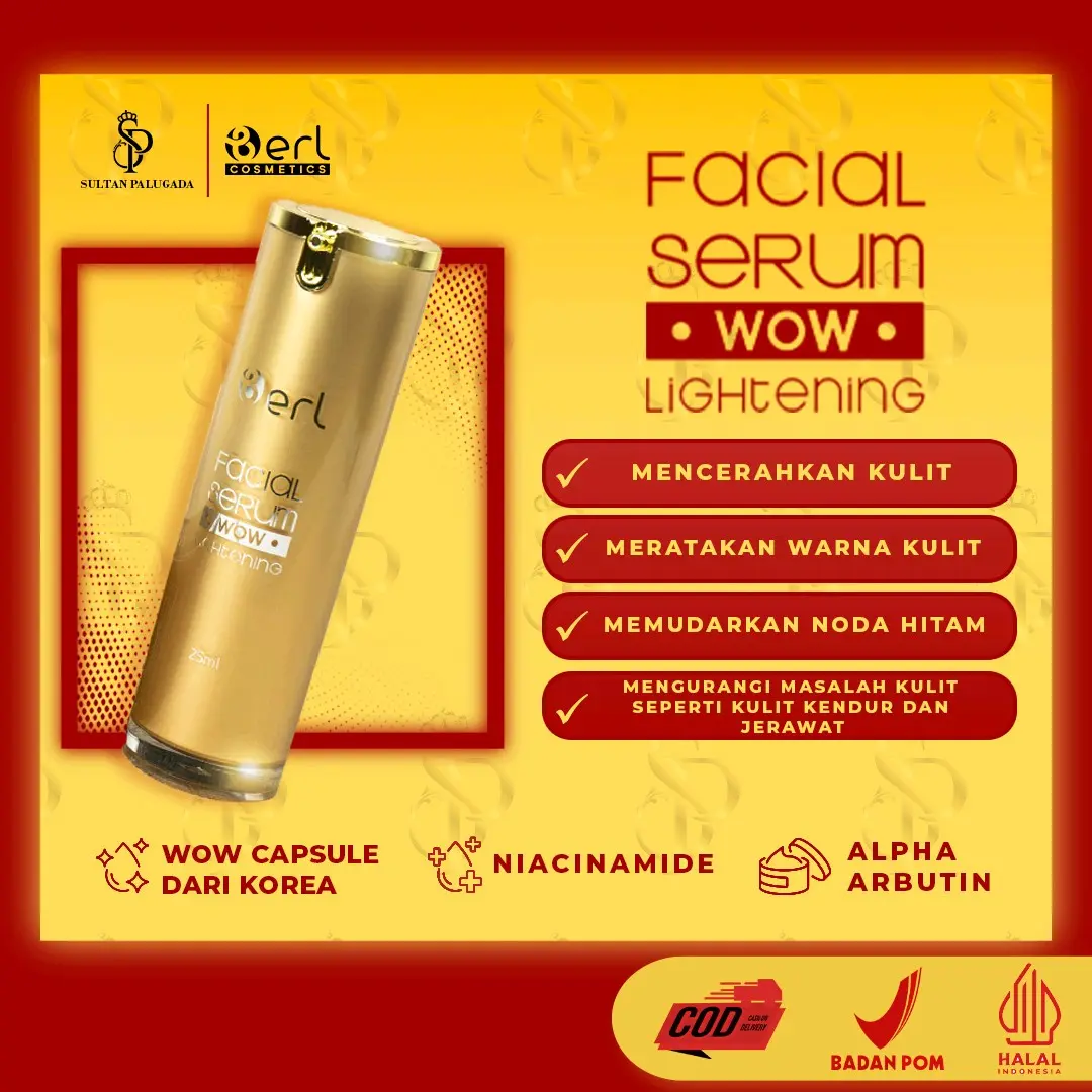 FACIAL SERUM GOLD B ERL COSMETICS SERUM BERL WOW CAPSULE DARI KOREA NIACINAMIDE BERLOFFICIALSHOP BERLOFFICIALSTORE BERLOFFICIAL Mencerahkan Wajah Perawatan Kerutan pencerah flek Vitamin Essence serum pemutih wajah