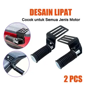 2pcs Footstep Pedal Lipat Kaki Motor Sepeda Eletrik Listrik Depan Matic Selonjor Nyaman Dan AmanAnti-Slip Step Gantung Original Footstep