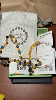 Product Review of Amber Buddy - JN101 Kalung Amber dengan Deep Blue Imperial Jasper untuk Junior. 38cm [ FREE BANGLE ] from M**y C**n 2