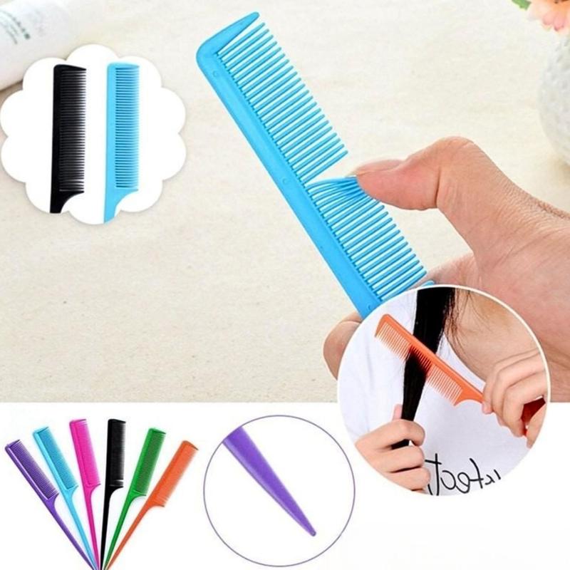 COD (YBL) Sisir Sasak Plastik Polos Warna Warni Sederhana Sisir Rambut Sanggul Gagang Panjang Sisir Konde Sisir Blow Lancip (BELI LOKAL) 5
