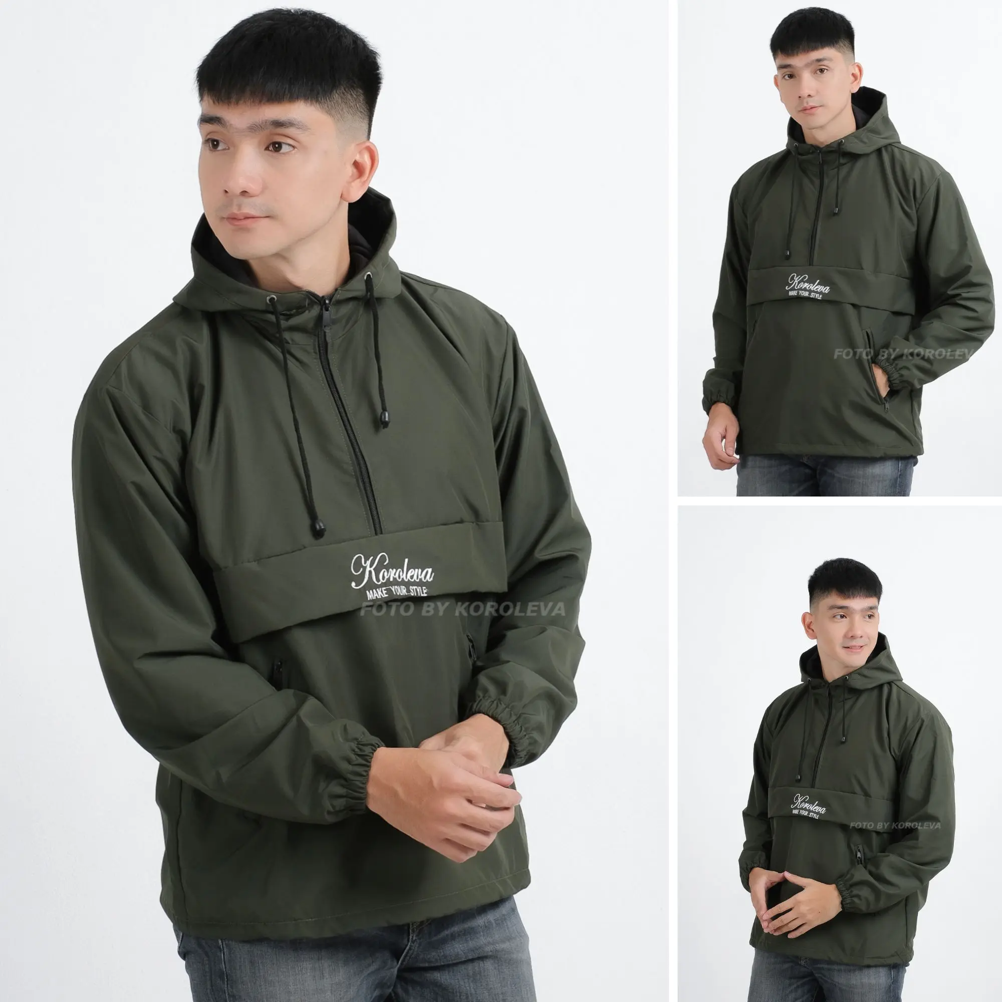 Jaket pria distro Bandung hoodie balik keren grosir pakaian pria jaket pria keren jaket cowok jaket parasut jaket parasut Motor pria jaket parka jaket pria distro Nyaman Semi bomber parasut Waterproof Casual Bordir Tebal Hitam jersey set