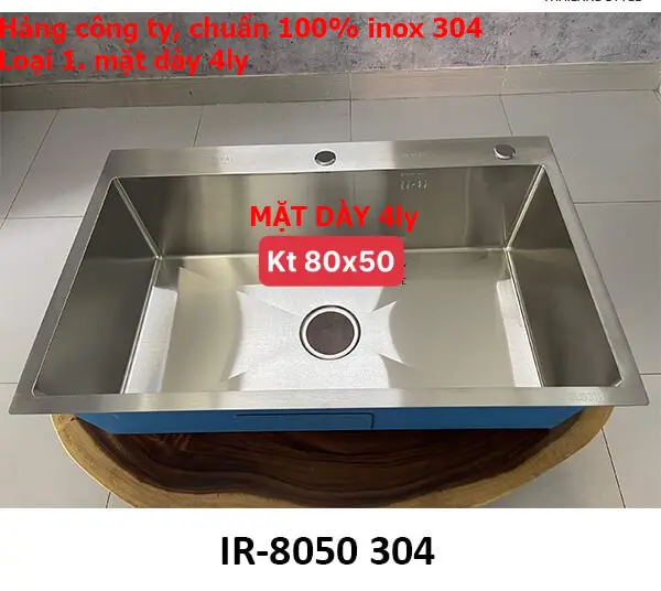 LOẠI 1 HÀNG CÔNG TY-DÀY 3LY Chậu Rửa Chén Bát 100% INOX SUS 304 N18 A1 KT 6045 6845 8245 8050 9050 NA.GRAND HÀNG CAO CẤP NHẤT MẶT DÀY 3LY HÀNG BAO XÀI 8