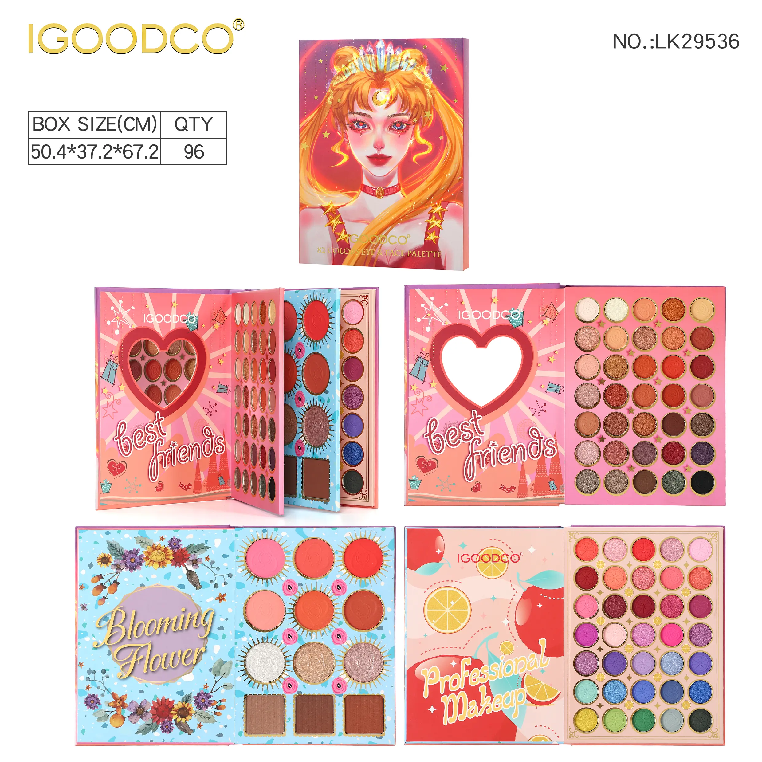 IGOODCO New 82 Color Eye Shadow Book Shimmer Matte Shimmering Powder Sequins Three Layers Makeup Palette Stage Makeup Palette