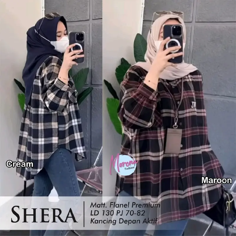 “Rindu” Kemeja Wanita Model Oversize LD 130 Bahan Flanel Kotak-kotak Best Seller/ Baju Atasan Wanita Terlaris Cuttingan Jumbo Busui dan Wudhu Friendly Termurah. Shera. Sarah 6