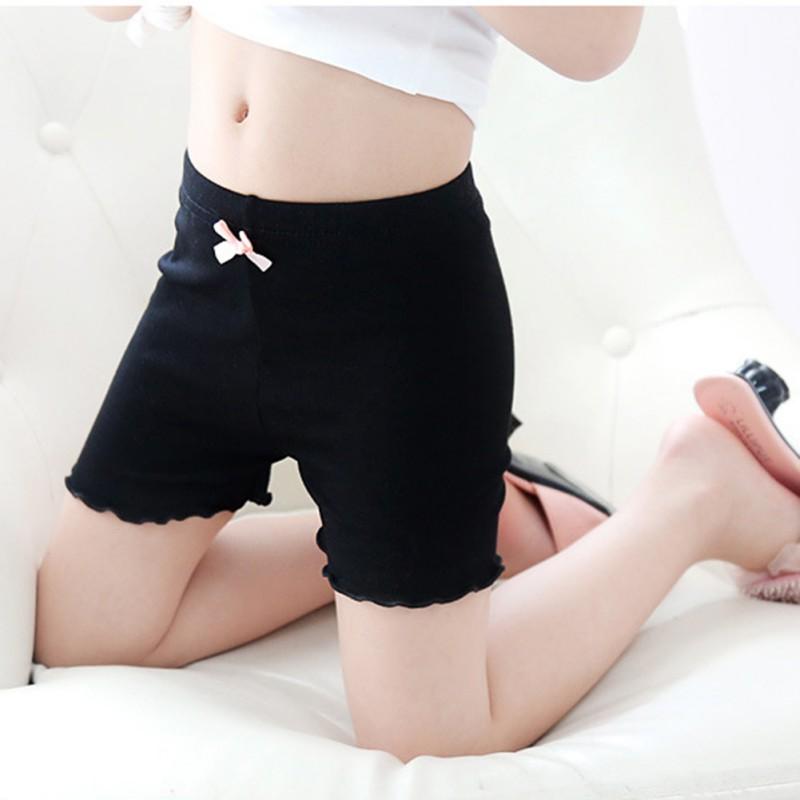 Product Introduction of Children's Girls' Safety Pants Solid Color Cotton Bow Girls Anti-Walk Light panties 5