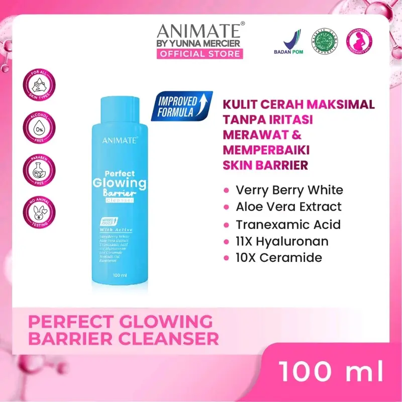 Animate Facial Wash Sabun Cuci Muka Original 100ml Membersihkan Mencerahkan pembersih  wajah 1