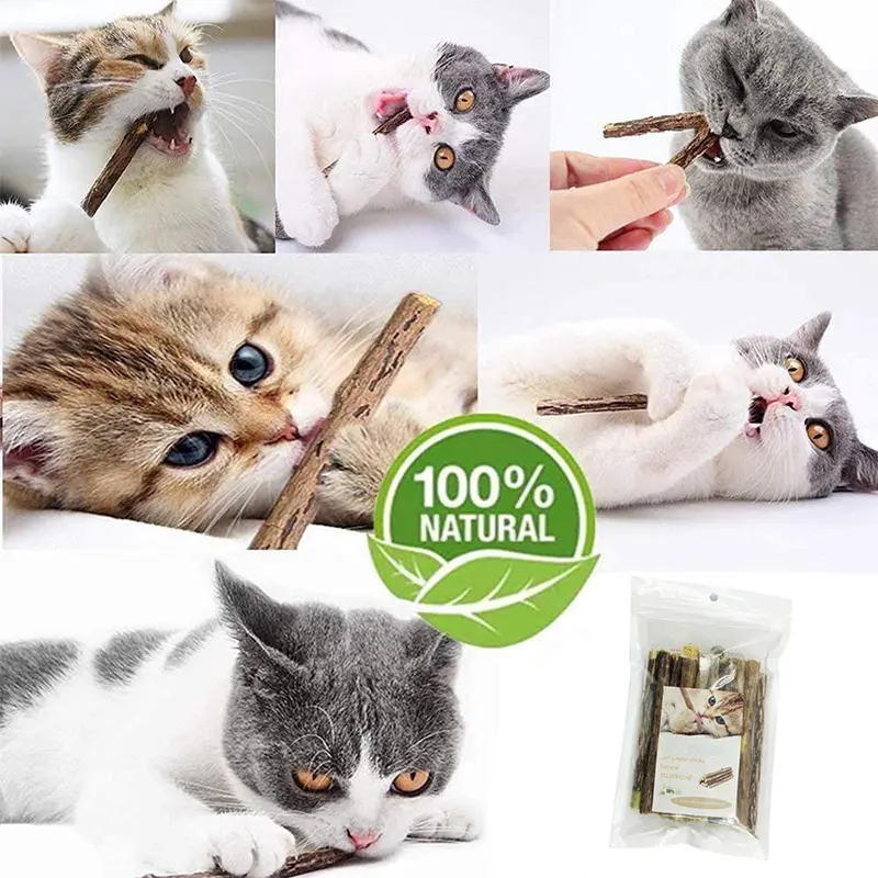Catnip Stick Snack Kucing Kayu Matatabi Camilan Mainan Gigit Cat Nip Toys 1