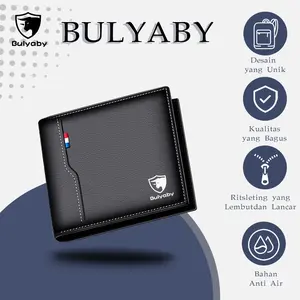 Bulyaby Dompet Kulit Asli Pria Desain Pendek Gaya Korea Lipat Mode Tahan Air Multifungsi Tekstur Premium Pengiriman 24 Jam