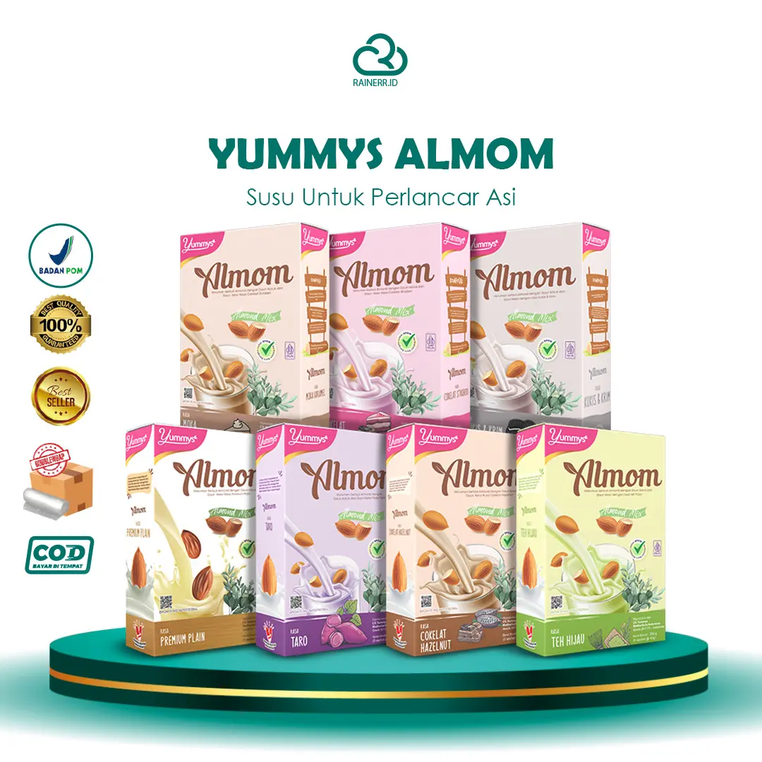 [SUB] Susu Hamil TM 3-Menyusui Yummys Almom Box 200gr Pelancar ASI Almond ASI Booster - Ibu