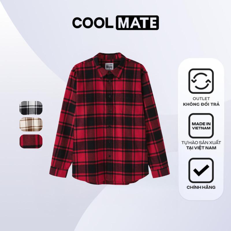 [Outlet Không đổi trả] Áo Sơ Mi Nam Dài Tay Flannel Cotton - Coolmate