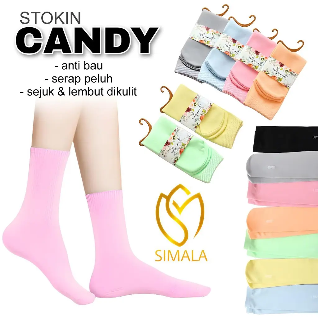 LS2039 Stokin CANDY nylon ANTI-ODOR Serap Peluh LEMBUT SIMALA