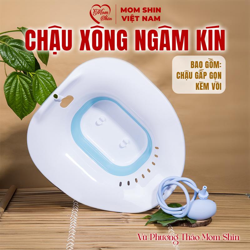 Chậu Xông Vùng Kín Mom Shin | Có Kèm Vòi Nên Rất Dễ Sử Dụng Và Có Thể Gấp Gọn Tiện Lợi, Chậu Hỗ Trợ Xông Kín, Ngâm Rửa Vùng Kín