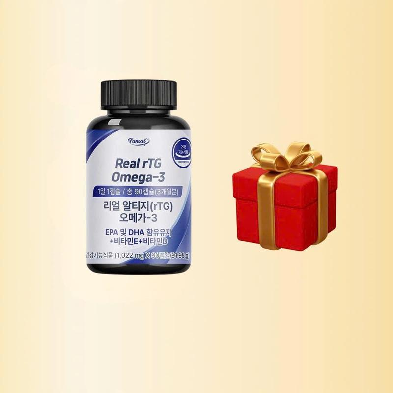 E96_ KÈM QUÀ Viên uống Omega 3 rTG 1022mg Funeat Real rTG Omega 3 Hộp 90 viên