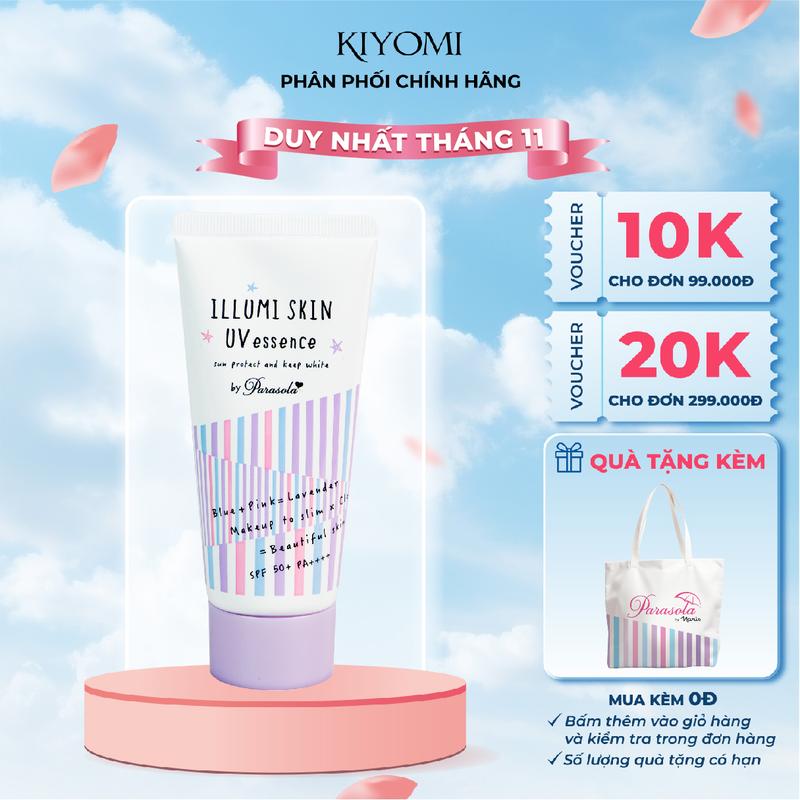 Gel chống nắng nâng tông hiệu chỉnh sắc tố da Naris Parasola Illumi Skin UV Essence SPF50+ PA++++ 80gr