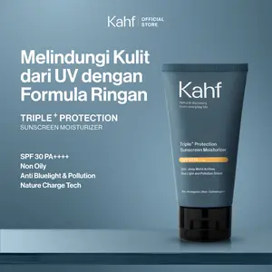 Kahf Sunscreen Moisturizer Triple+ Protection SPF 30 PA+++ 30 ml - Sunscreen Perawatan Wajah Pria - Suitable for Daily Use