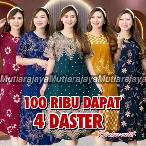 100 Dapat 4pcs beda motif beda warna || Daster Rayon Lengan Pendek Busui Bumil Kancing Depan Lengan Pendek Motif Daster gemooy
