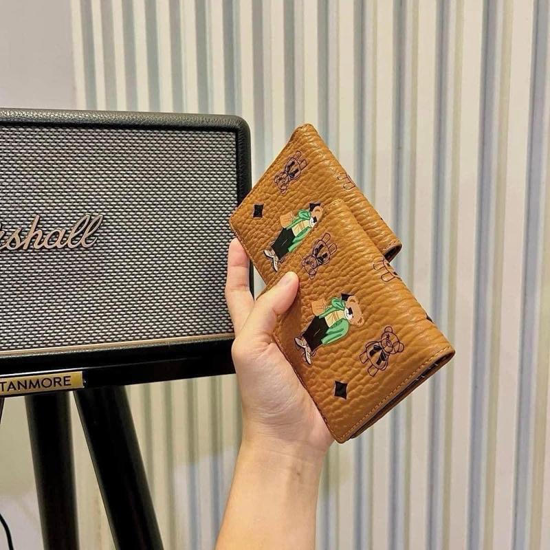  Ví gập TTWN BEAR TT2236 chính hãng unisex da PU nhiều ngăn nam nữ - Chữ Nhật,Hình Chữ Nhật Wallet Nhung Đồng 