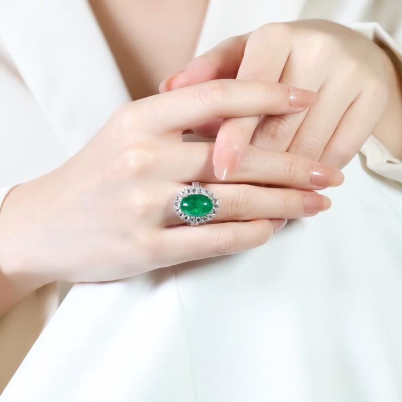 Convertible 11.36ct Emerald and Natural Diamond Pendant/Ring 1