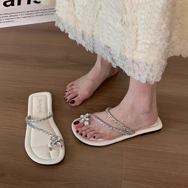 Product Introduction of Af Ready To Ship  Slip On Sandals Women's Fashion Strap Strap Small Flower Detel Comfort Foot 16