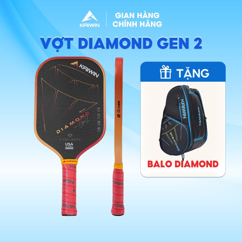 Kaiwin Vợt Diamond GEN 2 - 16mm SIÊU NHÁM - bản nâng cấp của GEN 1. Carbon T700 FLEX công nghệ Matrix-C giảm rung chấn hấp xung lực tối đa